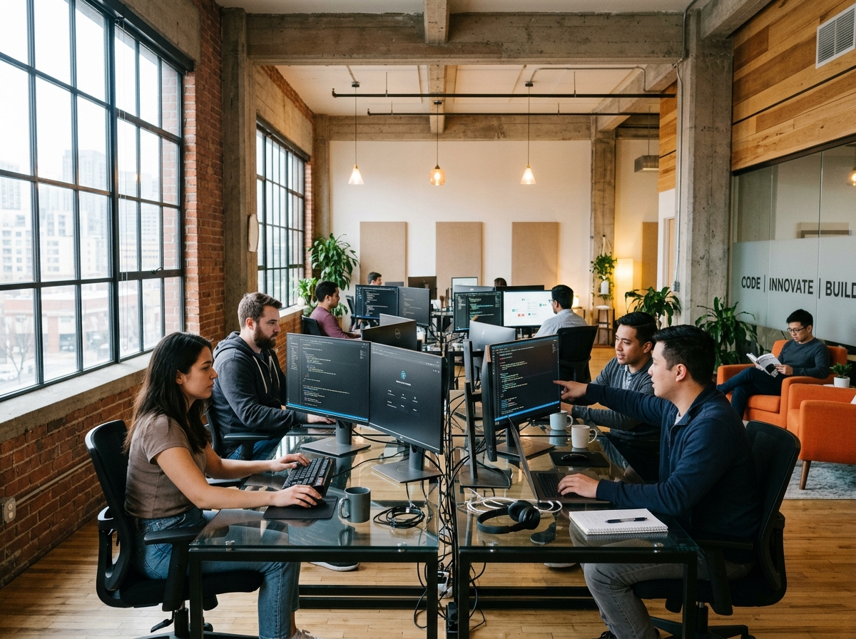 Modern studio collaborative workspace
